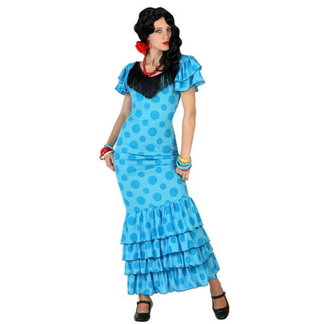 Disfraz de Sevillana Azul flamenca