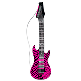 Guitarra hinchable Rockero cebra rosa