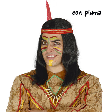 Peluca de Indio con pluma