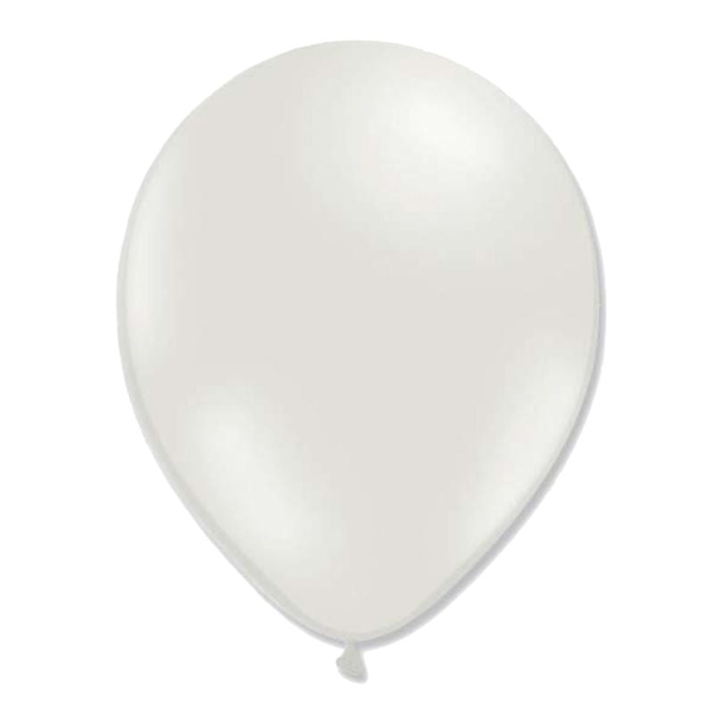 50 Globos Metalizados color Blanco