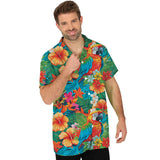 Camisa Hawaiana tropical con loros