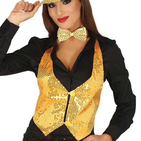 Chaleco Lentejuelas Oro mujer