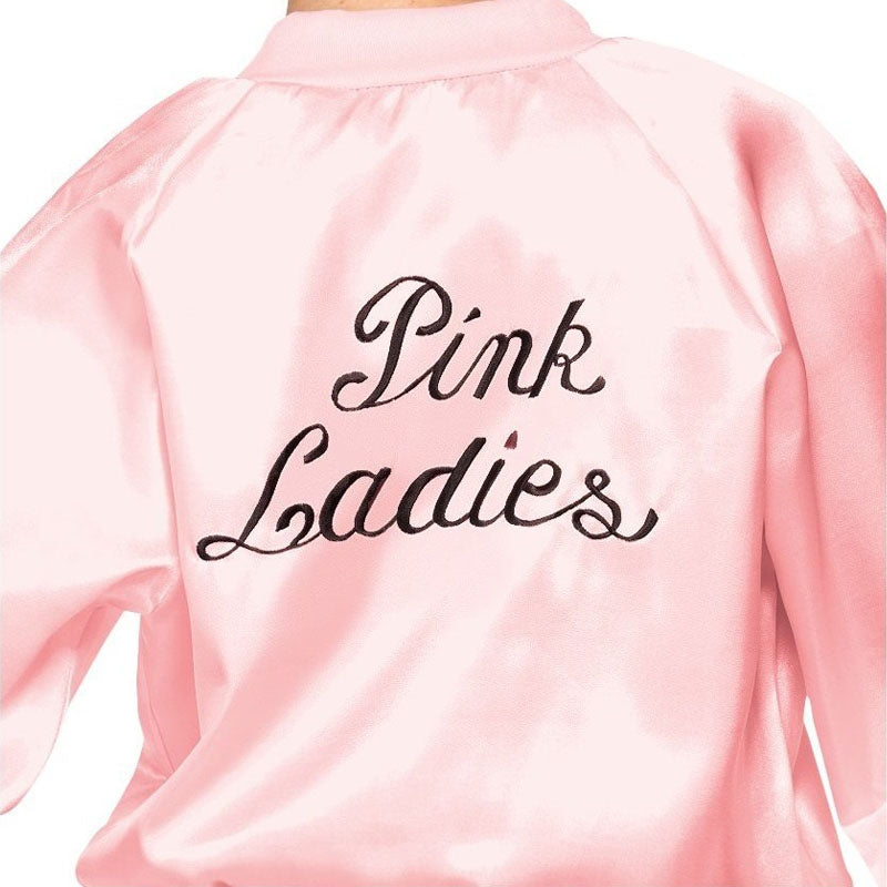 Disfraz de Grease Chaqueta Pink Ladies para niña espalda