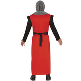 Disfraz de Guerrero Medieval rojo para hombre espalda