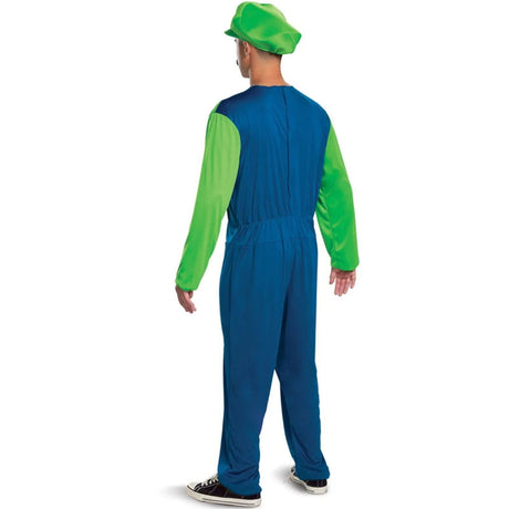 Disfraz de Luigi Super Mario para hombre Espalda