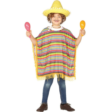 Disfraz de Poncho Mejicano para niño