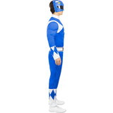 Disfraz de Power Ranger Azul para hombre Perfil