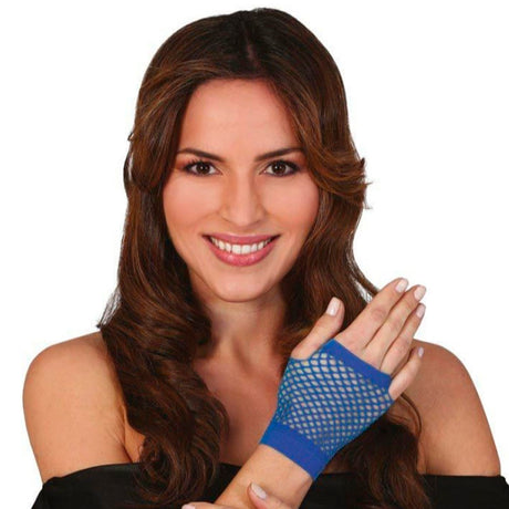 Guantes malla cortos azules