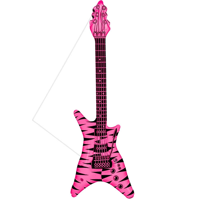 Guitarra eléctrica hinchable Rockstar rosa packaging