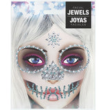 Joyas faciales adhesivas de Calavera verde packaging