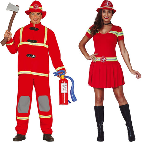 Pareja de Bomberos rojos