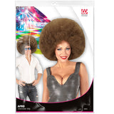 Peluca afro gigante castaña Packaging