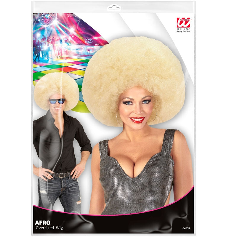 Peluca afro gigante rubia Packaging