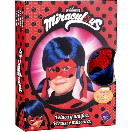 Peluca y antifaz Ladybug para niña