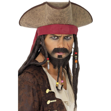 Sombrero con Peluca Pirata Jack Sparrow