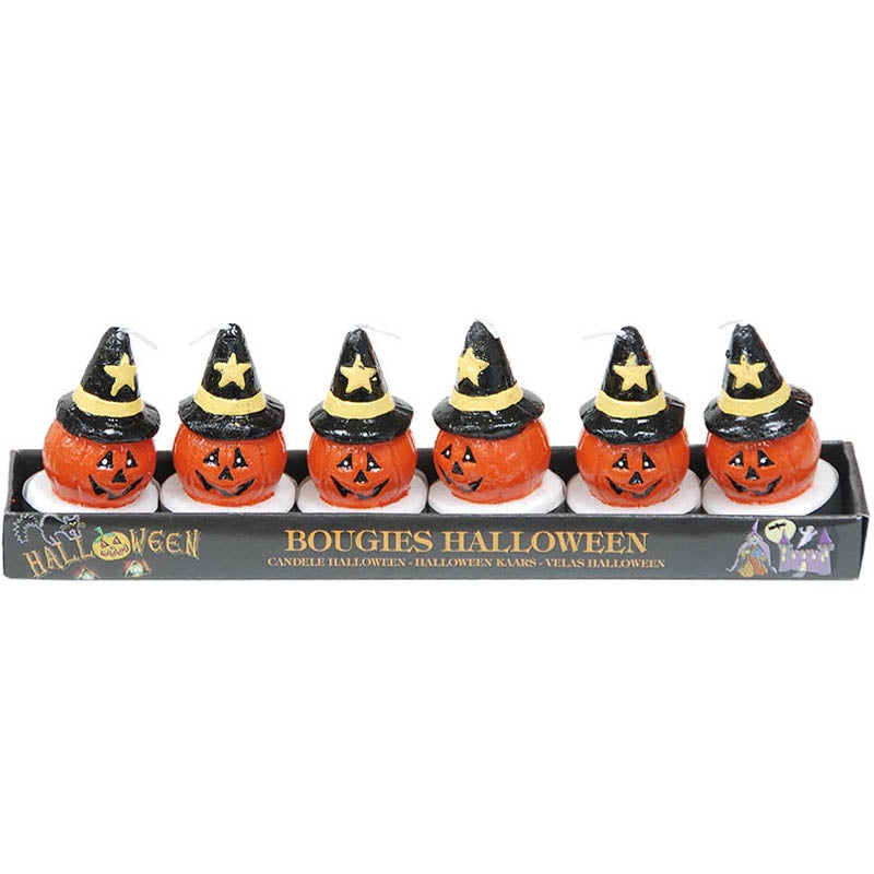 Velas calabaza Halloween Blíster 6 uds